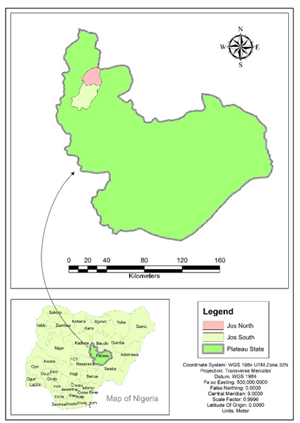 Location Map of Jos, Plateau State