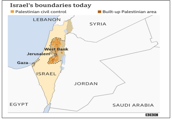 Isreal boundaries today