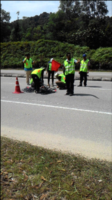 Figure 7: Traffic management during field work